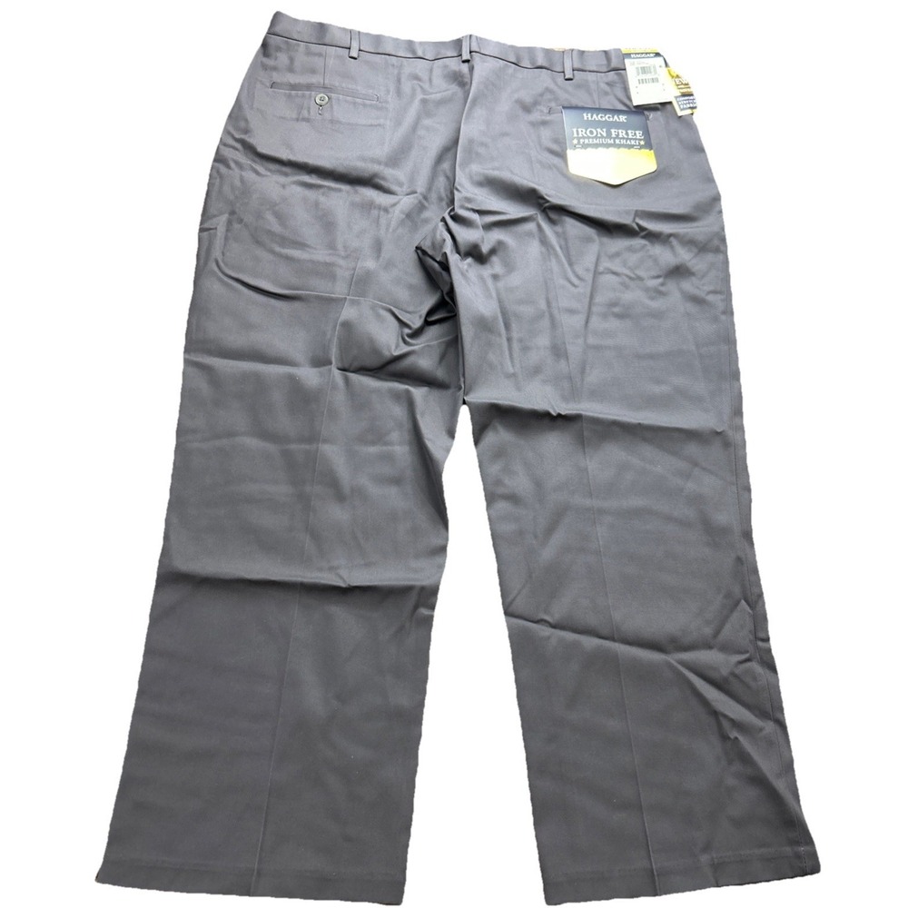 Haggar Premium mens Pants 42x29 Black Wrinkle Free classic fit